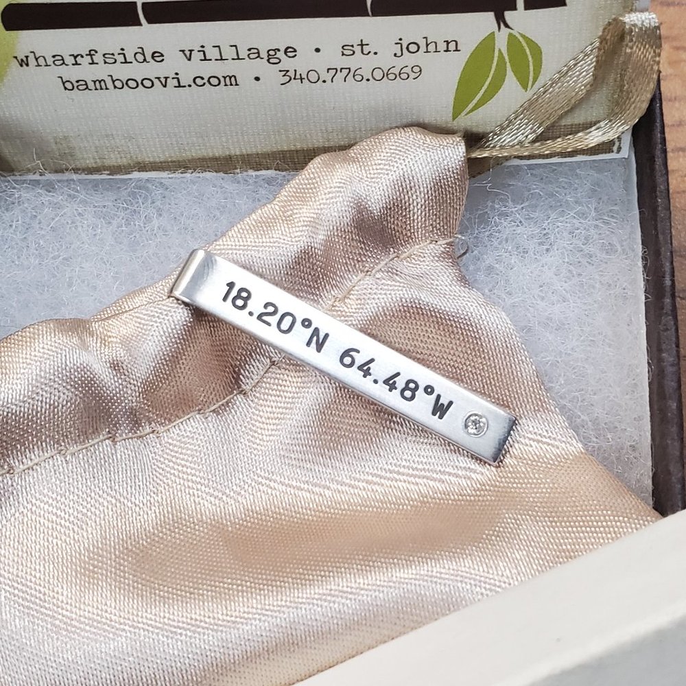 Bamboo Studios St. John Virgin Islands Diamond Encrusted Tie Tack